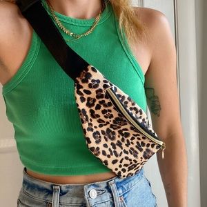 SheIn Black & Tan Leopard Fanny Pack